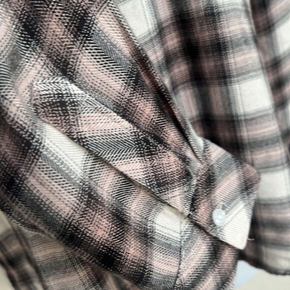 Rails Hunter Size Small Button-Down Ivory Coal Blush Plaid Long Sleeve Shirt - Picture 6 of 12